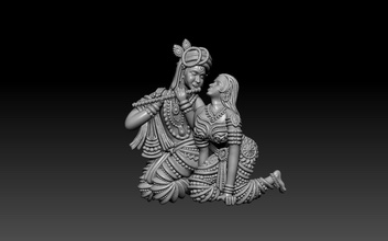 radha krishna pendente scultura arte statua amore gioielleria oro divinità figurina decorazione ciondoli indiangod idolo ganesha induismo 3d print model - Mito3D