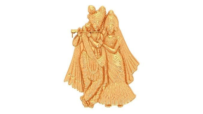 radha krishnan jewellery pendant god godpendant jewelry pendants 3D print model - Mito3D