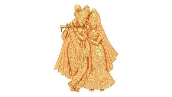radha Krishnan bijoux pendentif Dieu divin pendentifs 3d print model - Mito3D