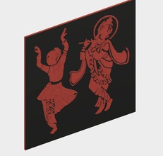 ligne krishna religieux dieu religiou objet radhekrishana art 3d print model - Mito3D
