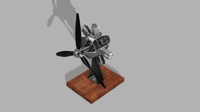 radial engine cylinder turbine machine airplane fighter hobby diy automotive 3d print model - Mito3D