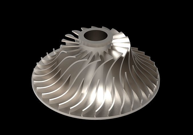 radial couler compresseur impulseur avion hélice militaire ventilateur fluide axisymétrique turbomachine énergie cinétique diffuseur catia 3d keyhot science ingénierie 3D print model - Mito3D