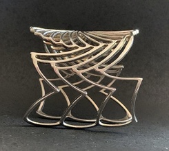 radyal kafes bilezik yazdırılabilir 3d model tasarım gümüş sanat mücevher artdeco geometri desen deko sterlin mobilya paketlenmemiş öz romana antik yunan nouveau takı bilezikler 3d print model - Mito3D