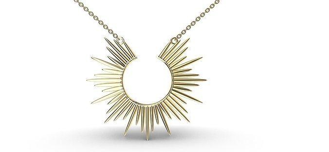 radiance spikes pendant spike brilliance skewers sun rays fashion design colar earring necklace jewelry pendants 3d print model - Mito3D