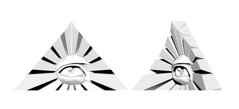 radiant delta detailed printable eye symbol masons triangle pyramid jewelry print 3dprinted jewellery illuminati templar order egyptian pendant ring silver 3d print model - Mito3D