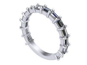 radiant diamond band golden silver jewelry ring rings 3d print model - Mito3D