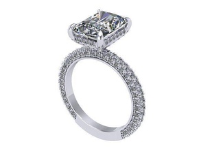 radiant diamant engagement bague diamants d'or argent bijoux anneaux 3d print model - Mito3D