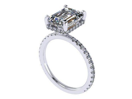 radiant diamond engagement ring golden silver jewelry rings 3d print model - Mito3D