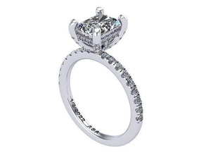 radiant diamant engagement bague d'or argent bijoux anneaux 3d print model - Mito3D