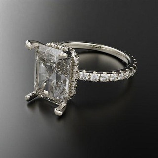 radiant engagement bague caché Halo bijoux or imprimable diamants diamant anneaux 3d print model - Mito3D