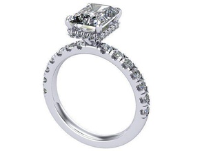 radiante compromiso anillo diamantes dorado plata joyería joya anillos 3d print model - Mito3D