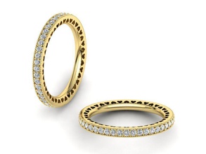radiant cœur pando-une bande de bague 0279 bijoux radiante du 3dring panda états-unis canada le diamant la d'éternité conception coeur élégante les anneaux 3d print model - Mito3D