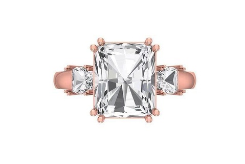 radiant Princesse calcul bague 3dm stl obj fbx rend détails bijoux platine engagement solitaire mariée imprimable précieux anneaux diamant or mariage mode pendentifs 3d print model - Mito3D