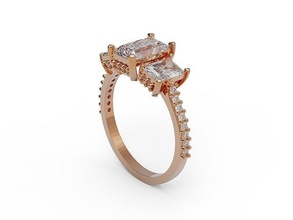 radiante anel joalheria prata ouro jóias diamante casamento jóia imprimível moda branco brilhante esterlina gema diamantado beleza argolas 3d print model - Mito3D