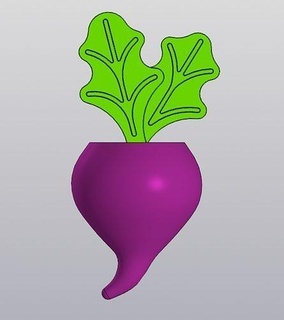 rabanete vaso vegetal jardineiro flor tigela ramalhete utensílios domésticos florista kailyard cozinha jardim vegetariano colheita verde casa decoração 3d print model - Mito3D