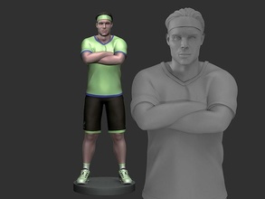 rafael nadal 3d printable 4 human man character male tennis sport goat portrait art rolex wimbledon atp backhand athlete bull sculptures 3d print model - Mito3D