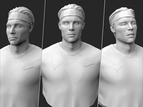 rafael nadal 3d yazdırılabilir tenis spor keçi efsane büst vesika rolex roland garros wimbledon atp ters vuruş atlet grandslam figürinler heykeller erkek karakter insan sanat 3d print model - Mito3D