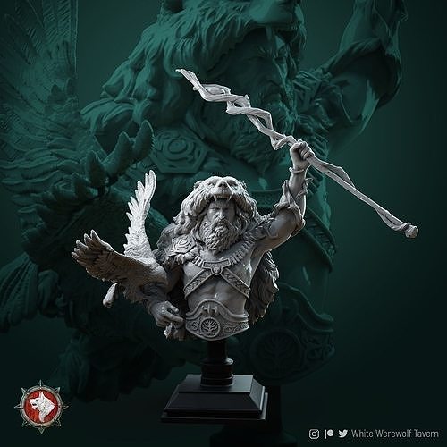 rafinus büste pre supported fantasie charakter kunst körper büsten druide 3dprinting vorausgesetzt spielzeuge brettspiel kriegsspiel miniatur dndminiature ttrpg hobby diy 3D print model - Mito3D