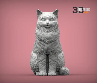 boneca pano gato animal mamífero selvagem gatinha natureza gatinho escultura estatueta lembrança presente 3d impressão modelo arte esculturas 3d print model - Mito3D