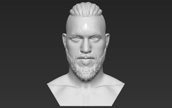 Ragnar lothbrook vikings buste 3d impression prêt stl obj Lagertha floki Thor bjorn Ivar os patraque oeillères film personnage Geralt Rivia sorceleur Jeu trônes ironside art sculptures 3D print model - Mito3D