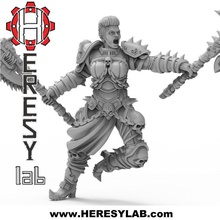 ragnarock heresy lab - female warrior 40k khorne marine berzerker games toys board 3d print model - Mito3D