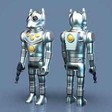 ratro comandante articulado retro sci fi acción figura juguete Figura robot extraterrestre planetario explorador módulos ciencia ficción futurista galaxia espacio mando 3dprint 3dprinting imprimible personaje 3d print model - Mito3D