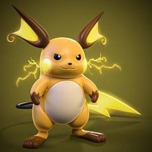 raichu pokémon pokemons pokemongo saitama lampe spiele wunder zbrush drucken mewtwo pikachu pichu alaraichu druckbar spielzeuge 3d print model - Mito3D