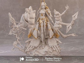 raiden shogun genk etki garaj takım kadın şekil yazdır reçine heykel yazdırılabilir baal ei evet miko sanat heykeller mecha 3d print model - Mito3D