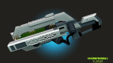 railgun rifle highpoly 3dprint technology machinery power 3dprintable electronics sci fi fusion contemporary weapon space gun war combat projectile blender zbrush textured games toys game accessories 3d print model - Mito3D