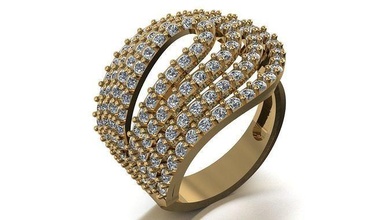 schienen frauen ring hochzeit engagement versprechen brillant ehe silber mode schönheit diamant schmuck blume halb montieren 3d nashorn geschenk zee gold ringe 3d print model - Mito3D