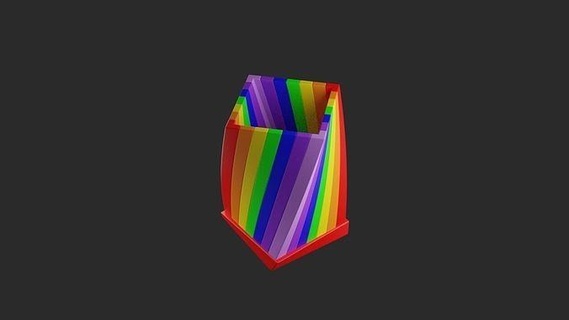 arco iris color lápiz envase papel modelos cuadrado forma prisma oficina Arte decoración casa diseño accesorios 3d print model - Mito3D