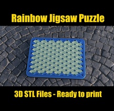 rainbow jigsaw puzzle cassetete puzzler game pattern original unique artdeco pieces hobby brain teaser hard solving games toys 3d print model - Mito3D