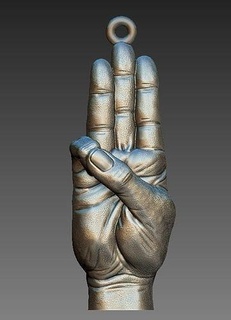 yükselen 3 parmaklar heykel Sanat devrim protesto takı kolye 3d print model - Mito3D