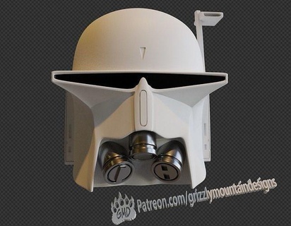 Ralph Mcquarrie conceito estilo boba fett inspirado capacete Estrela guerras Guerra Estrelas cosplay Jango recompensa caçador mandaloriano amarelo Skywalker Vader armaduras arte varreduras réplicas 3d print model - Mito3D