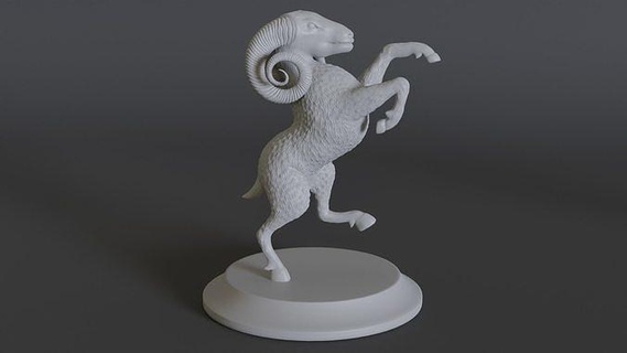 RAM animal 3d modèle 3dprinting personnage conception mouton chèvre animaux art sculptures 3d print model - Mito3D