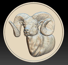 ram coin - relief 2020 dollar medal coins badges art 3d print model - Mito3D