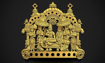 ariete darbar bas sollievo sita hanuman vibhishan laxman trono re dio indù religioso dea 3d gioielleria arte sculture 3d print model - Mito3D