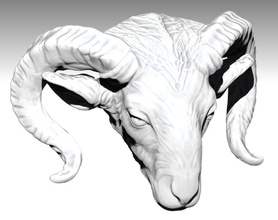 ram head merino sheep bust horned statue animal mammal realistic bighorn horn farm zoo goat mounting hunting printable animals jewelry 3d print model - Mito3D