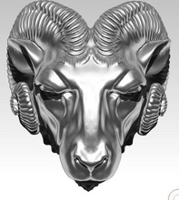 ram head animal goat detailed bust art merino sheep horned statue mammal realistic nature bighorn horn farm zoo mounting hunting printable animals sculptures 3d print model - Mito3D