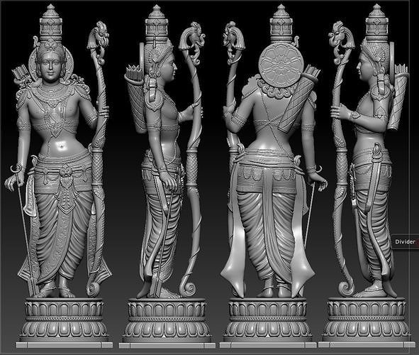 RAM ídolo modelo hindú rama Dios religión figurilla hinduismo estatua escultura religiou objeto catedral Arte esculturas 3D print model - Mito3D