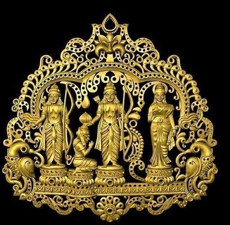 ram parivar god gold silver jewelary ring antique 3d model locket neckless haram jewelry 3d print model - Mito3D