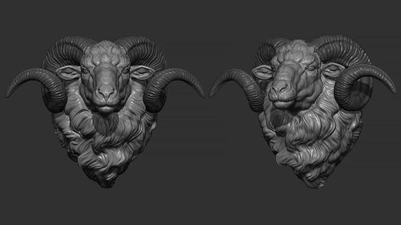 Veri deposu koyun baş Koç zodyak muflon Sanat heykel hayvan doğa şekil kürk yazdırılabilir cnc takı kolye memeli heykeller 3d print model - Mito3D