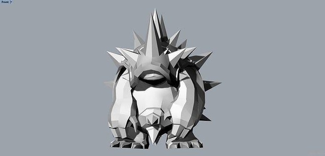 rammus ligue légendes baron Nashor animal monstre art conception lol Halloween origami rétro vicieux intelligence 3d print model - Mito3D