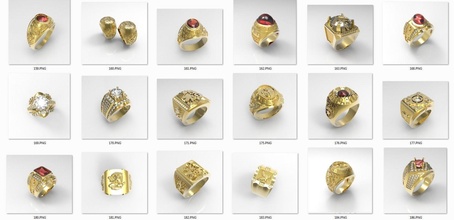 zufällig 101 ring männer 2 gold schmuck juwel luxus karat diamant silber schatz disjunkt reichtum druckbar ringe 3d print model - Mito3D