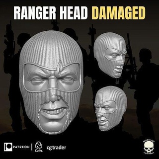 ranger damaged head action figures headsculpt gi joe mezco marvel legends hooded firefly classified force games toys 3d print model - Mito3D