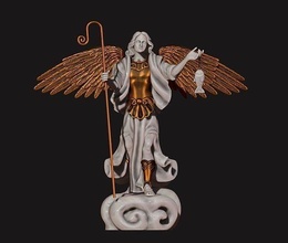 raphael archangel - metal wood cnc rounting angel statue sculpture wings art sculptures wing jewelry fantasy character clothes deity god religion stone architectural statuette 3d print model - Mito3D