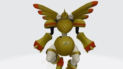 rapidmon gold armor digimon anime cartoon monster model games toys 3d print model - Mito3D