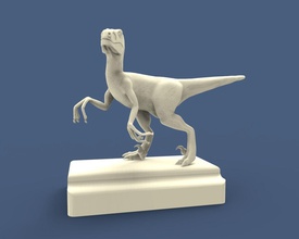 raptor statue of dinosaur velociraptor dino lizard reptile games toys 3dprint 3d print model - Mito3D