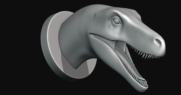 Raubvogel Kopf Dinosaurier Dino Drucken 3d Modell druckbar drucken Kunst Skulpturen 3d print model - Mito3D