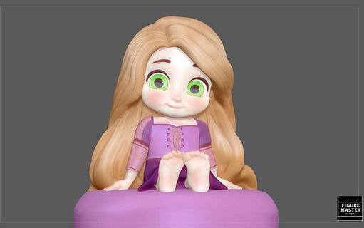 rapunzel baby princess disney character cute 3d print model art sculptures 3d print model - Mito3D